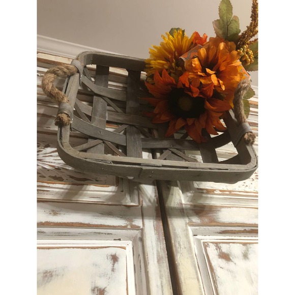 Tobacco Basket Wreath, Fall Wreath, Fall Decor - Picture 2 of 4